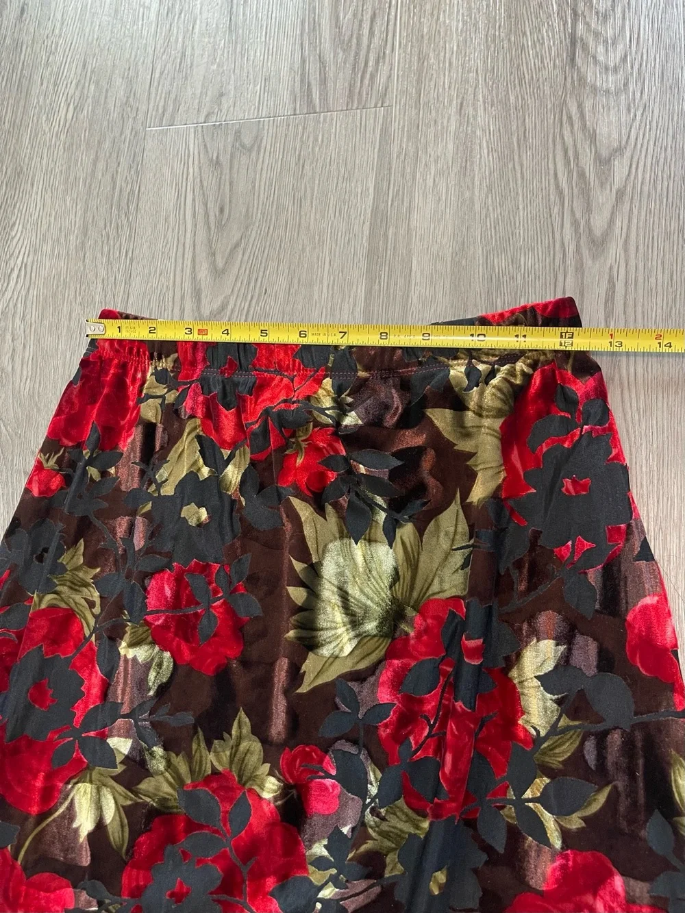 VINTAGE Carolyn Strauss whimsy goth velvet floral maxi skirt